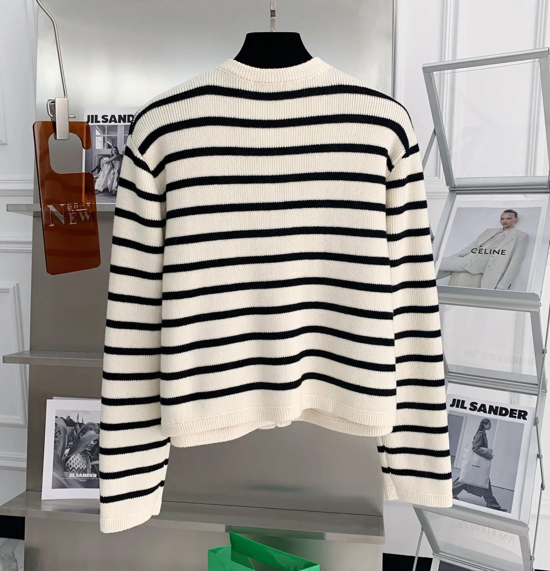 Luvo | Cardigan pour Femme – Modèle Court à Rayures avec Col Rond