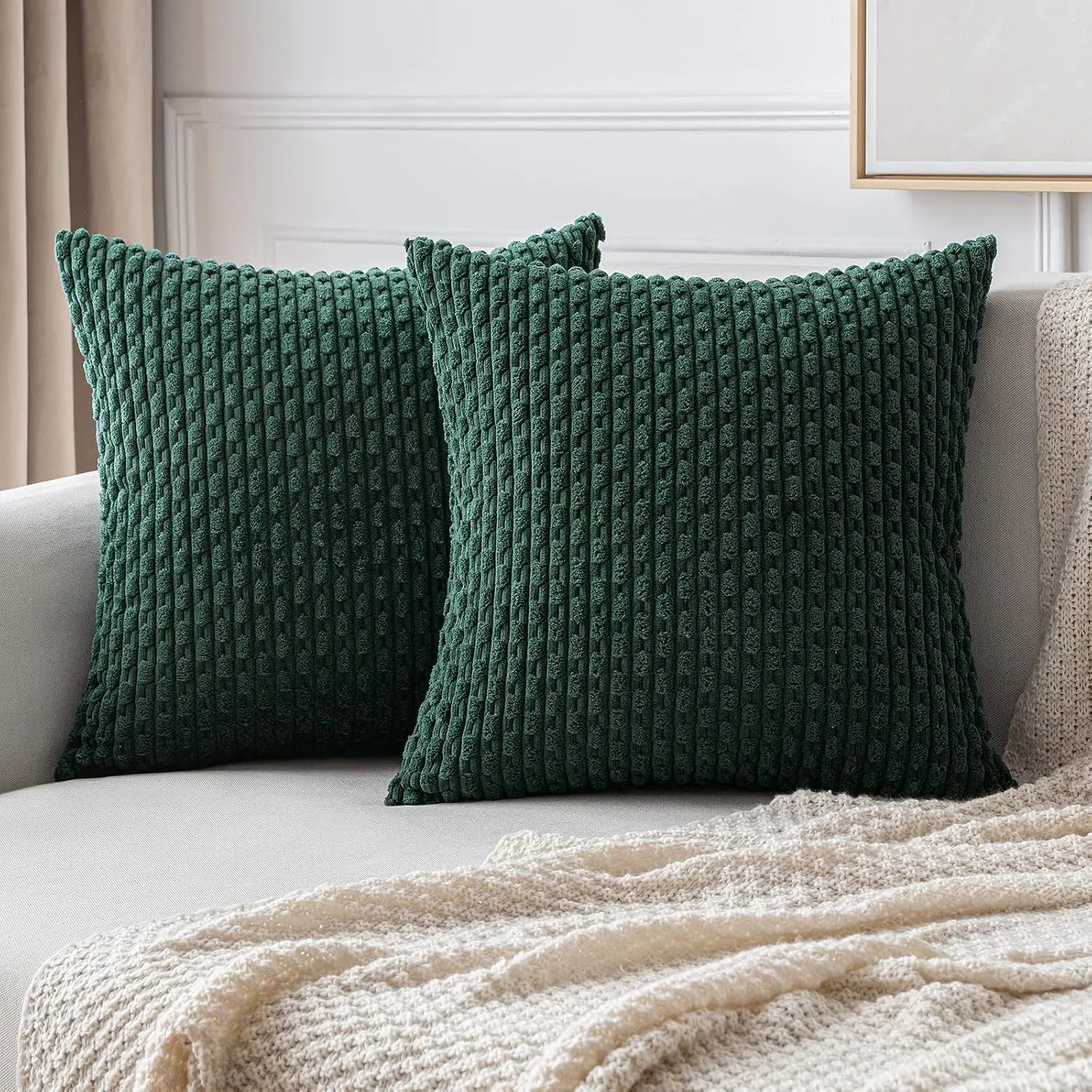 Luvo | Striped Corduroy Decorative Cushion – for Sofa and Bed
