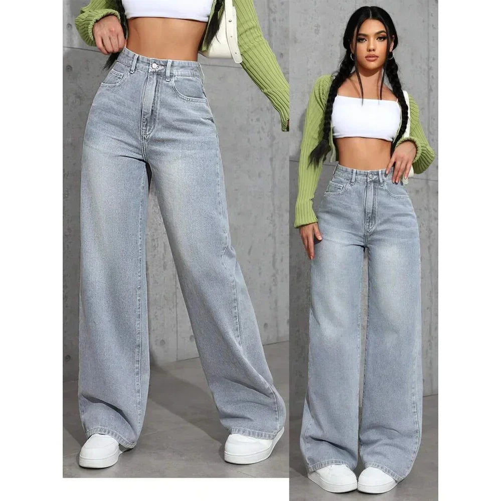 Luvo | Jean Baggy pour Femme à Taille Haute - Décontracté