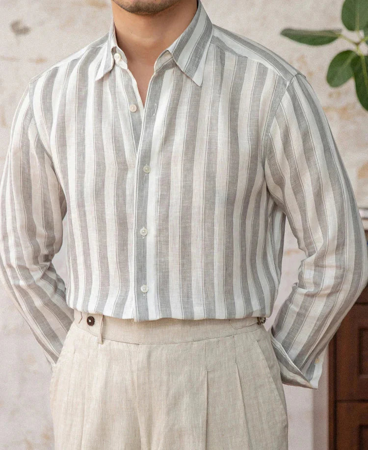Luvo | Chemise d'été décontractée à fines bandes de lin
