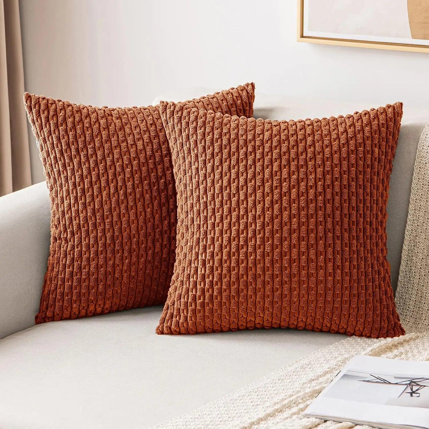 Luvo | Striped Corduroy Decorative Cushion – for Sofa and Bed