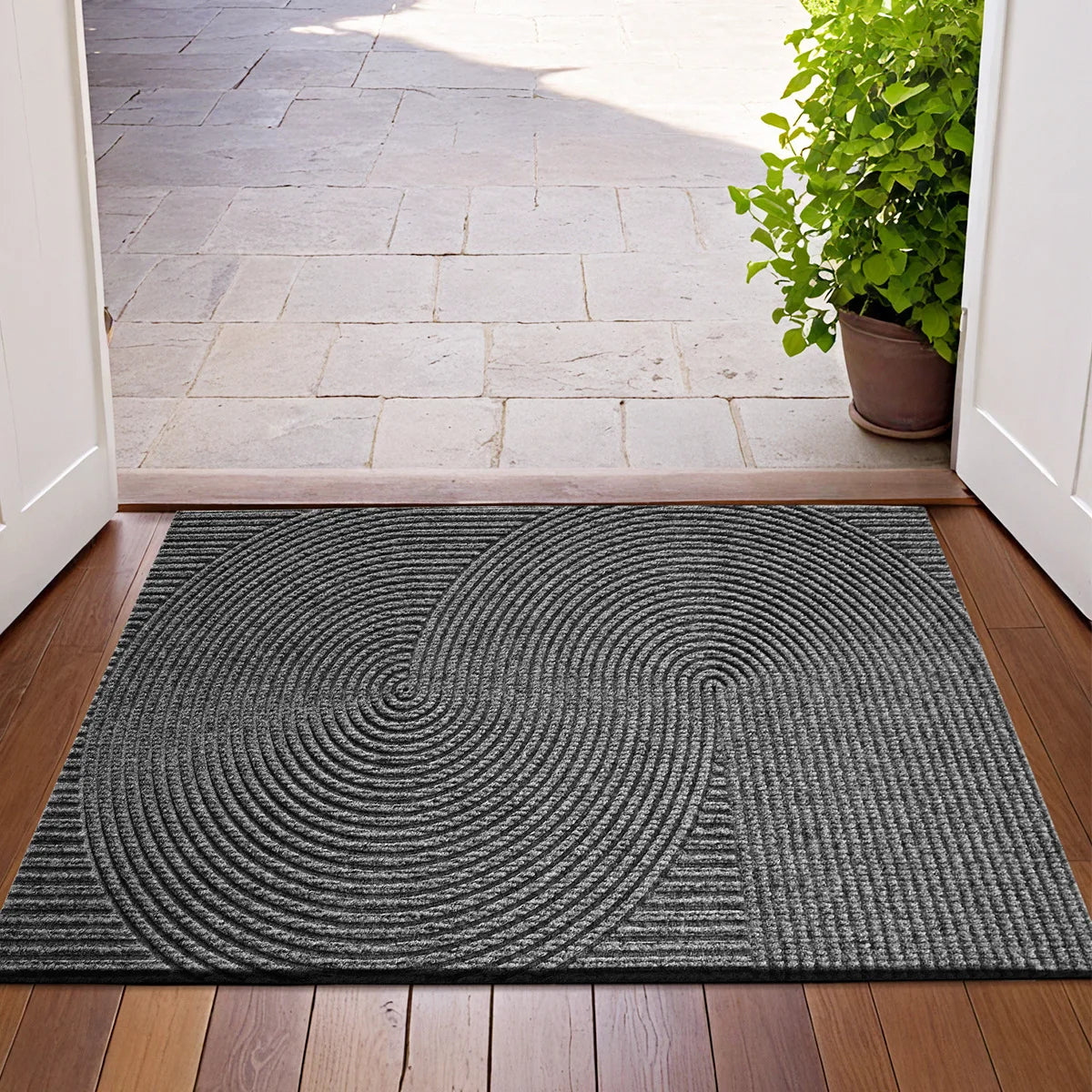 3D Grooved Doormat with Non-Slip for Indoor and Outdoor