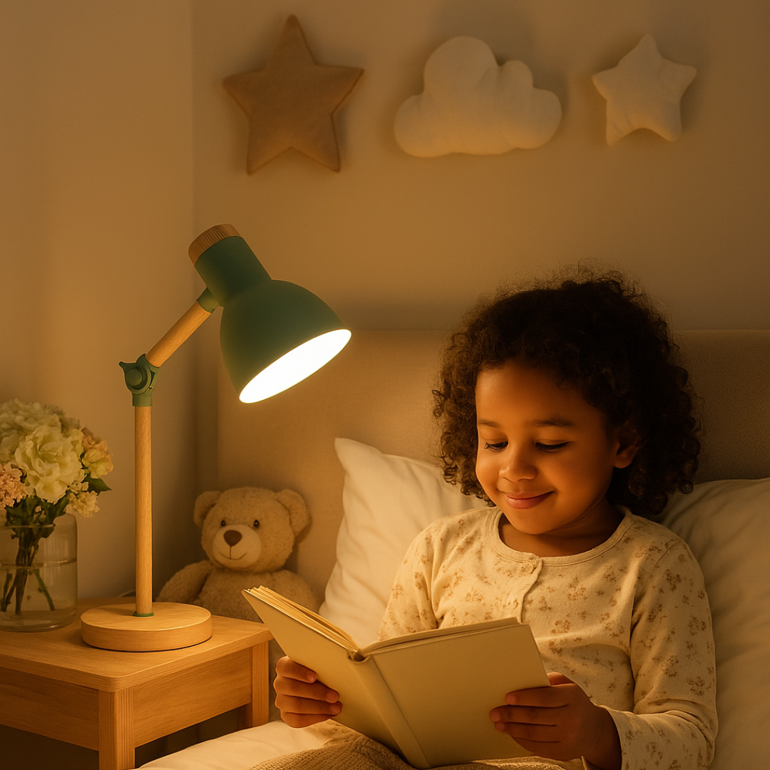 Luvo | Scandinavian Wooden Table Lamp – Foldable and Adjustable Design