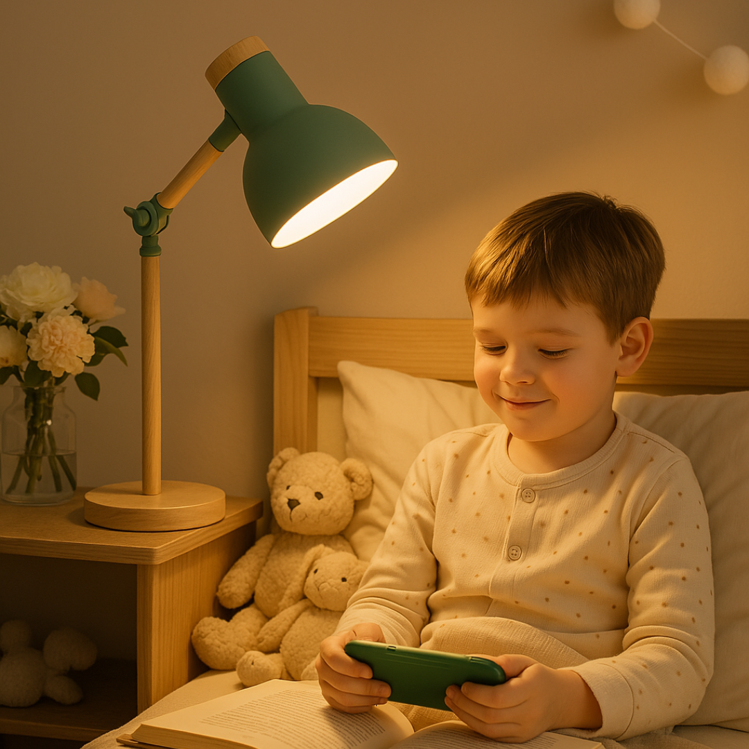 Luvo | Scandinavian Wooden Table Lamp – Foldable and Adjustable Design