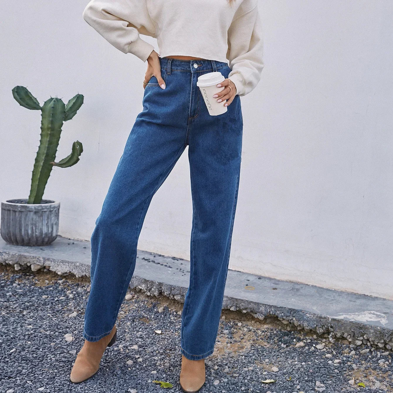 Luvo | Jean Mom Décontracté pour Femme