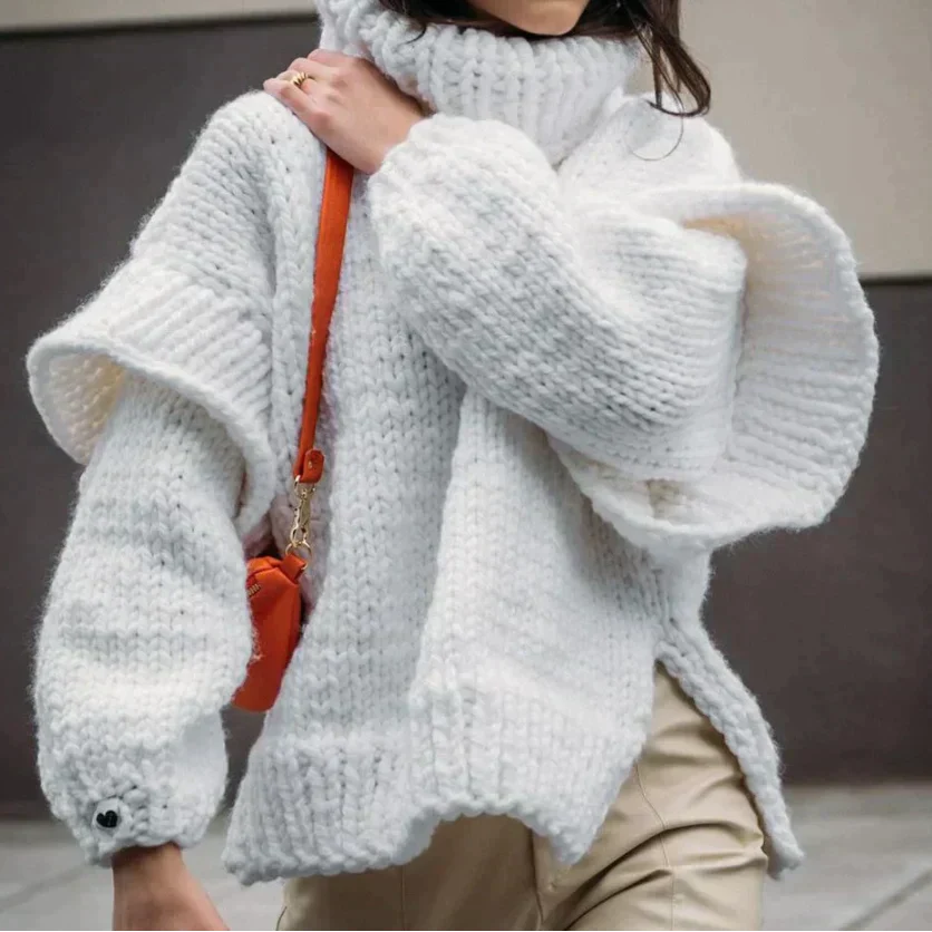 Luvo | Pull à col roulé oversize pour femme – Hiver