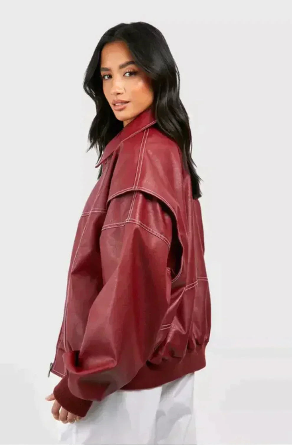 Luvo | Veste Rouge Élégante pour Femme – Coupe Oversize