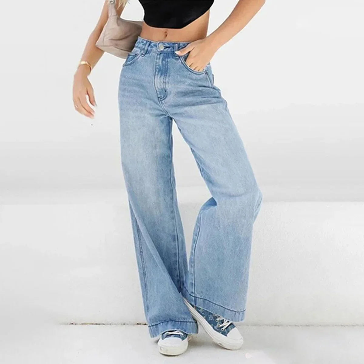 Luvo | Jean Baggy pour Femme - Taille Haute