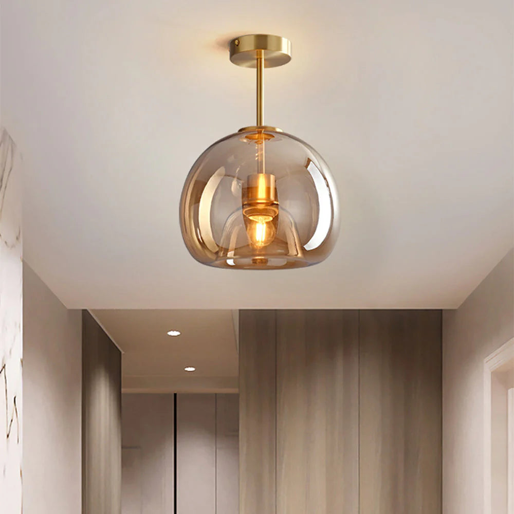 Luvo | Glass and Copper Ceiling Light