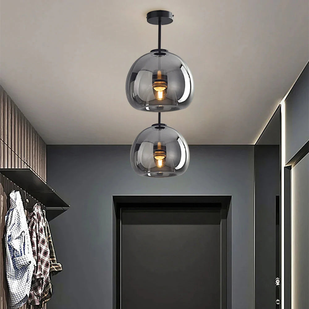 Luvo | Glass and Copper Ceiling Light