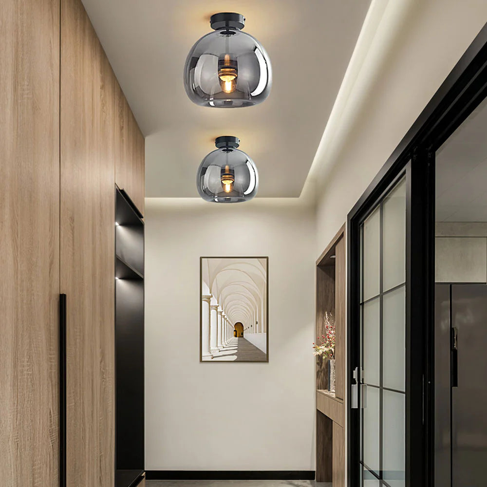 Luvo | Glass and Copper Ceiling Light