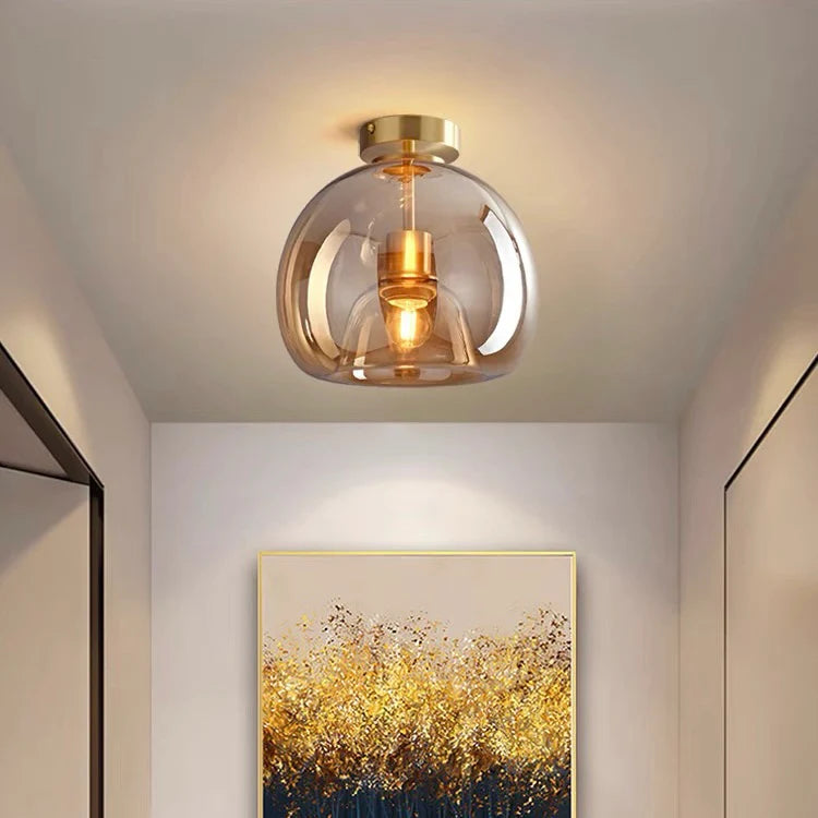 Luvo | Glass and Copper Ceiling Light