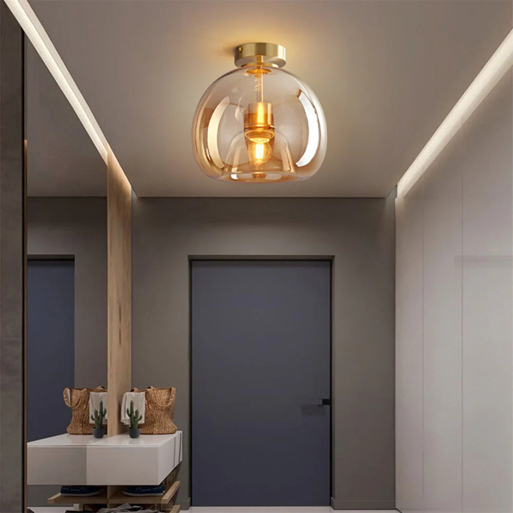 Luvo | Glass and Copper Ceiling Light