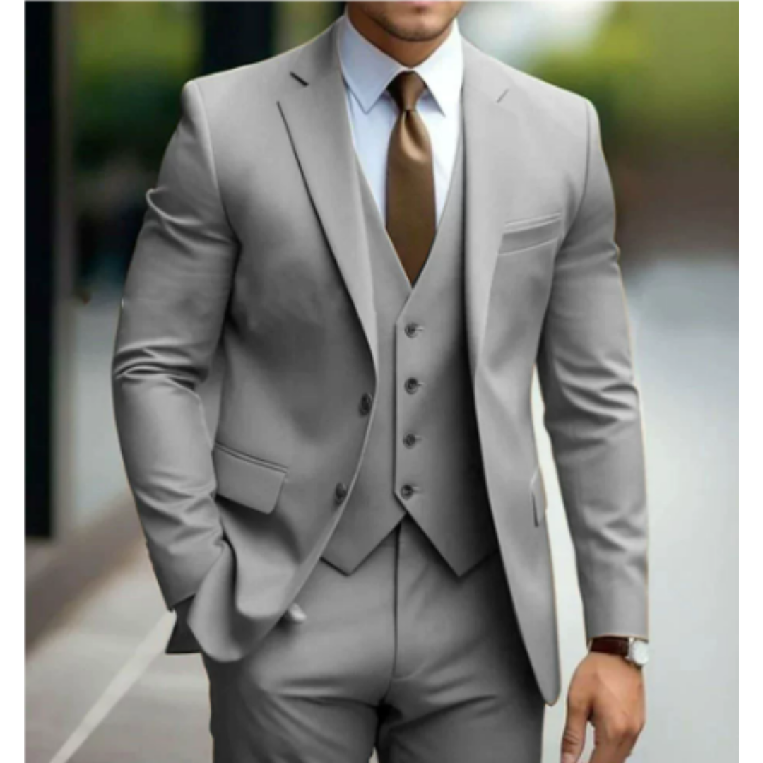 Luvo | Costume 3 Pièces pour Homme – Idéal pour Mariages, avec Deux Boutons