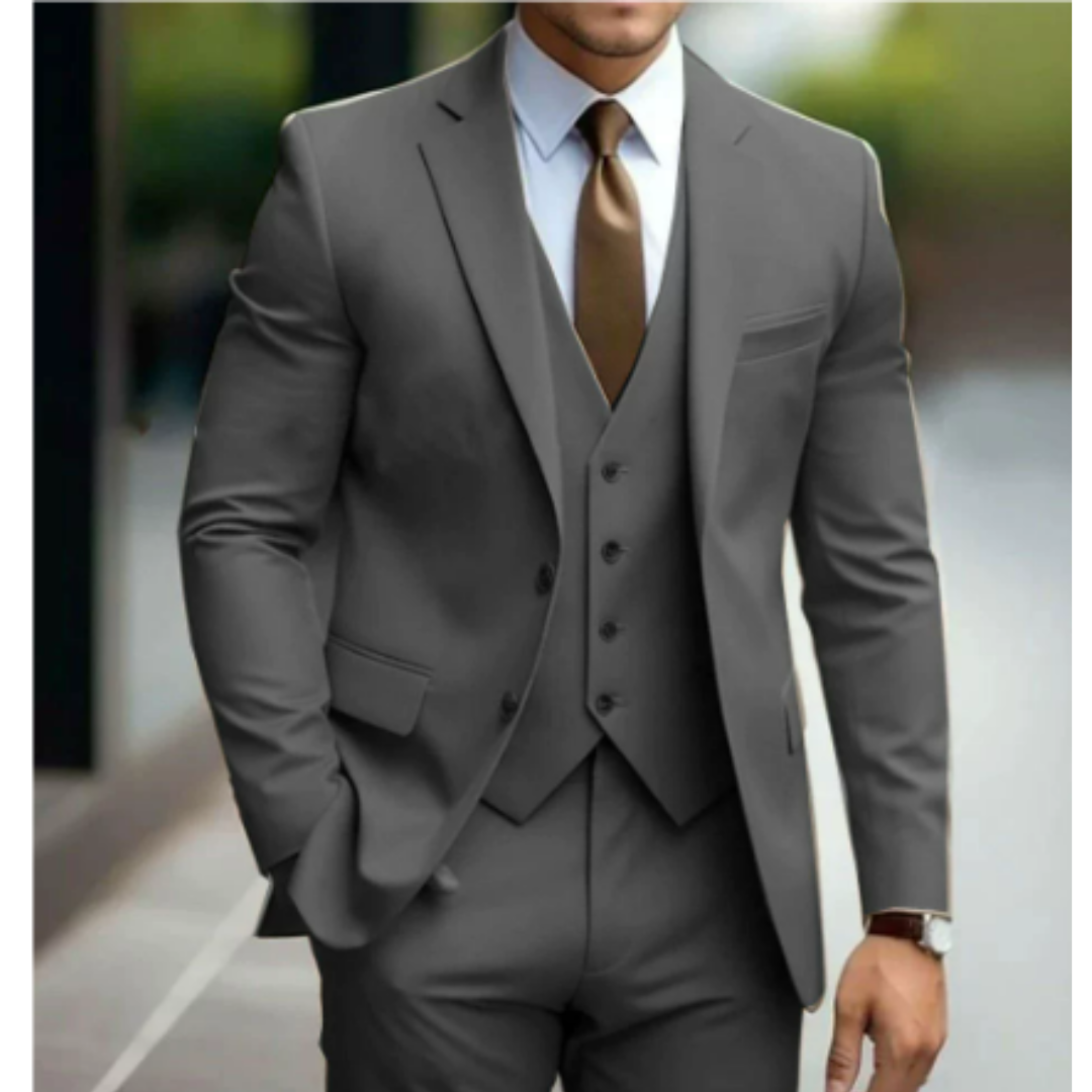 Luvo | Costume 3 Pièces pour Homme – Idéal pour Mariages, avec Deux Boutons