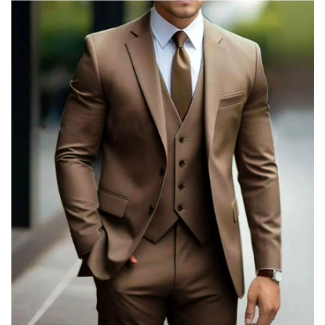 Luvo | Costume 3 Pièces pour Homme – Idéal pour Mariages, avec Deux Boutons
