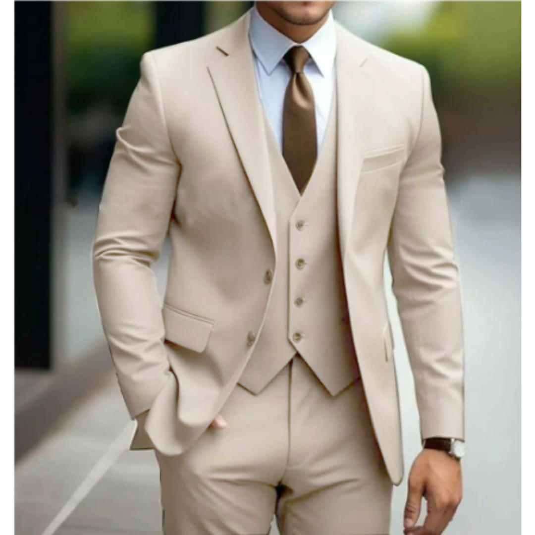 Luvo | Costume 3 Pièces pour Homme – Idéal pour Mariages, avec Deux Boutons