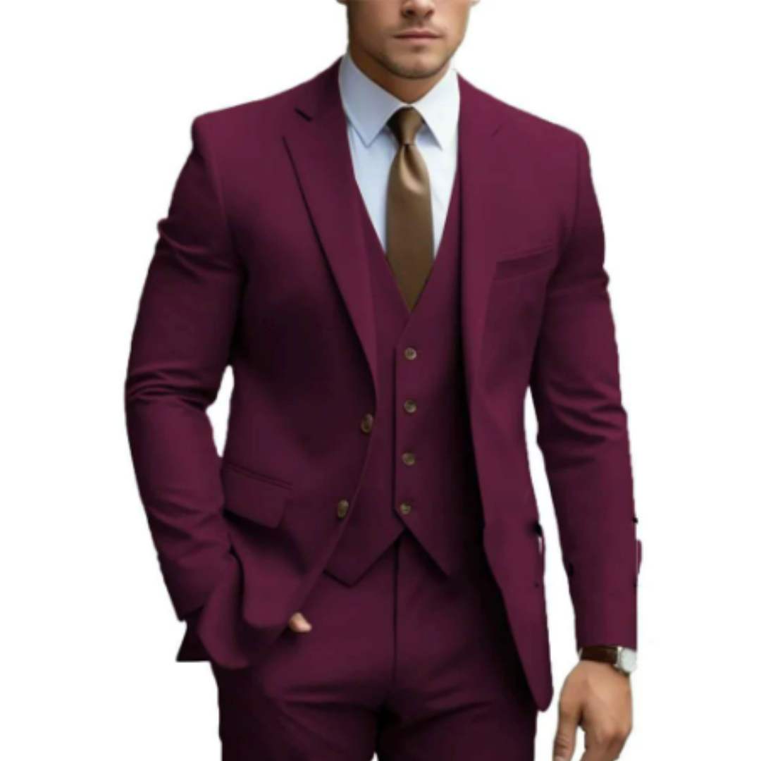 Luvo | Costume 3 Pièces pour Homme – Idéal pour Mariages, avec Deux Boutons