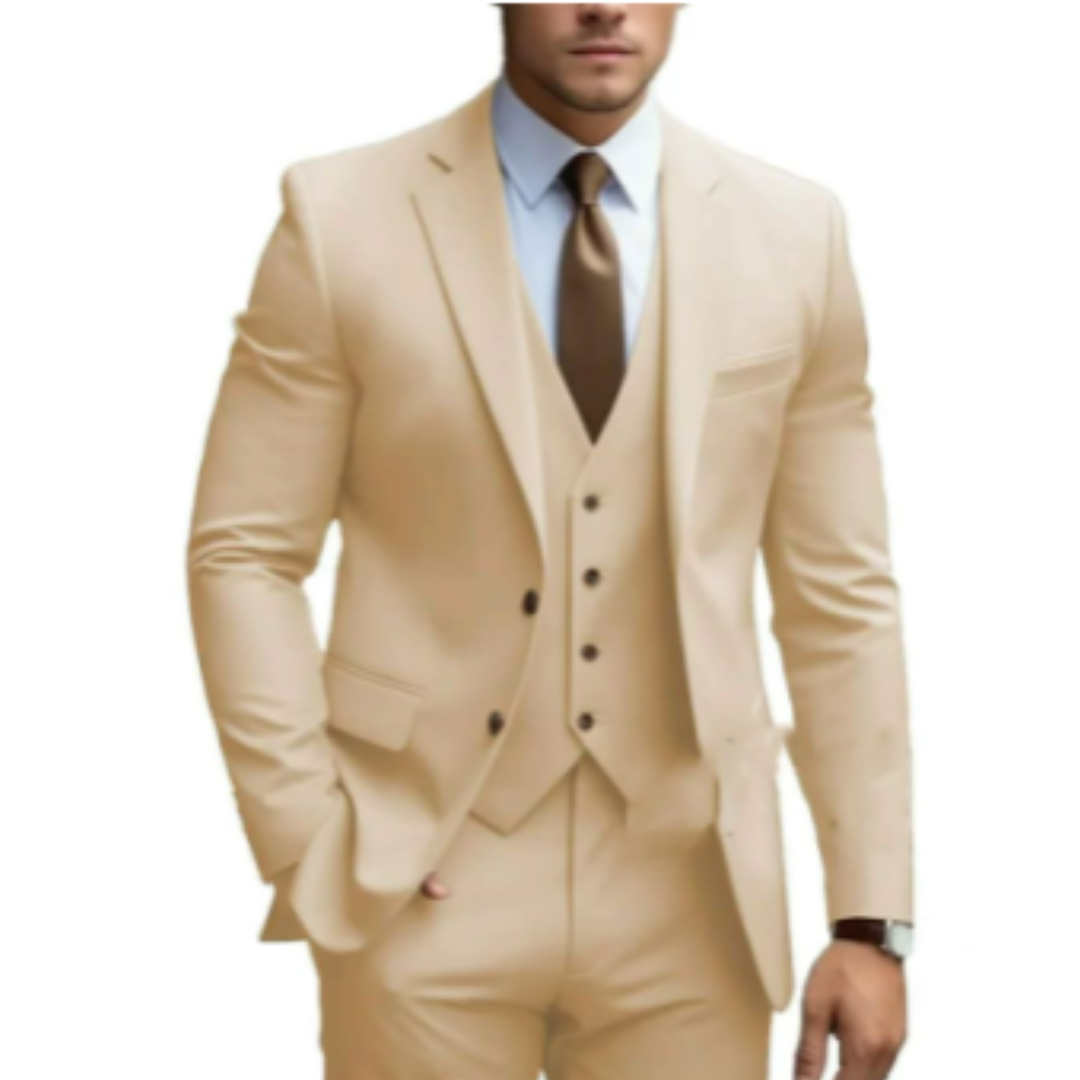 Luvo | Costume 3 Pièces pour Homme – Idéal pour Mariages, avec Deux Boutons