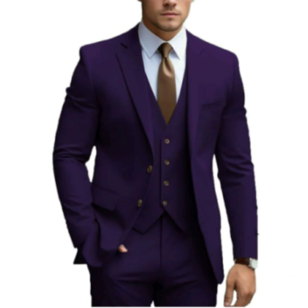 Luvo | Costume 3 Pièces pour Homme – Idéal pour Mariages, avec Deux Boutons
