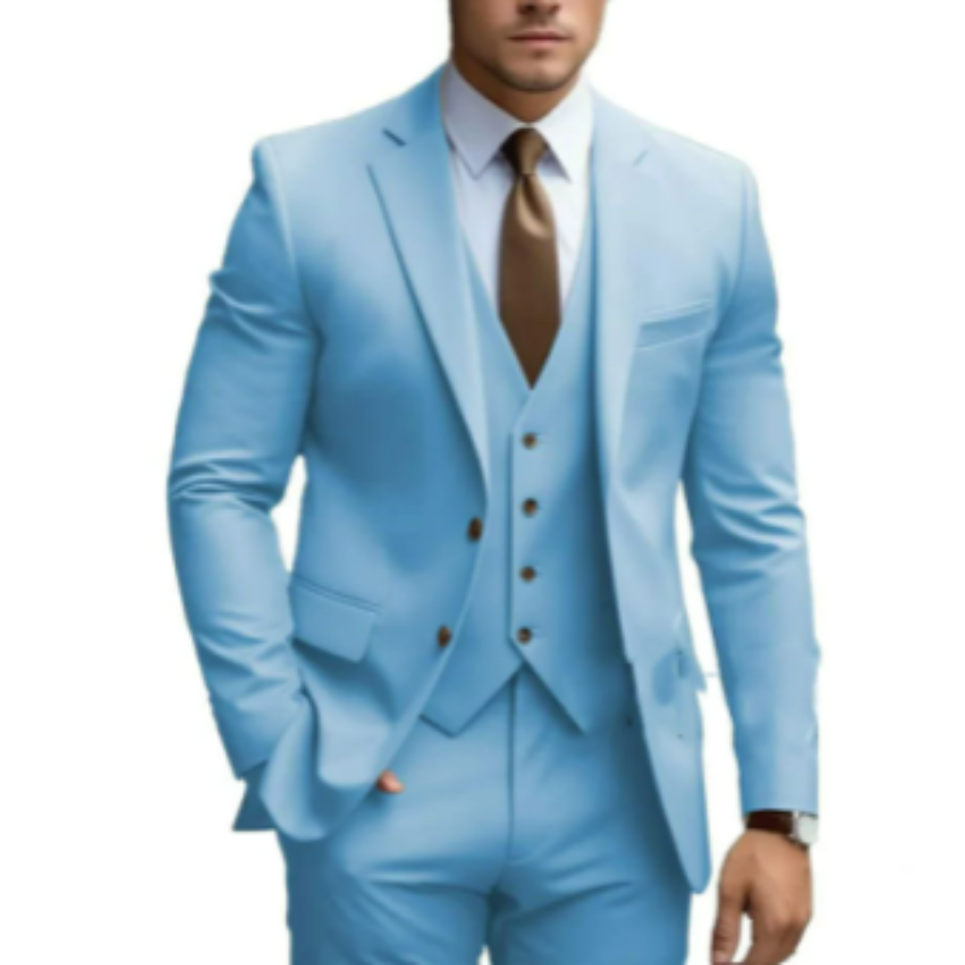 Luvo | Costume 3 Pièces pour Homme – Idéal pour Mariages, avec Deux Boutons