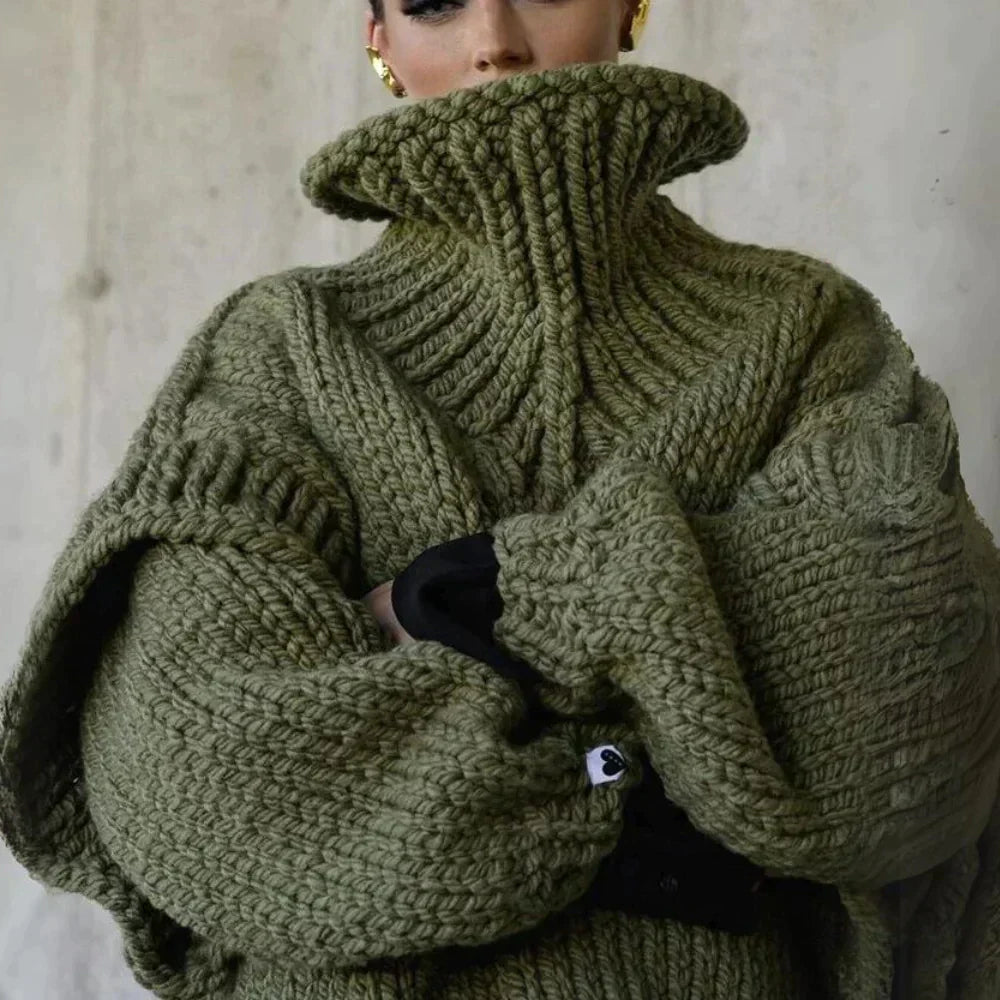 Luvo | Pull à col roulé oversize pour femme – Hiver