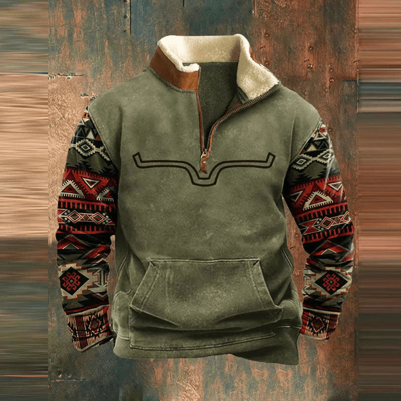 Luvo | Sweat-shirt zippé à motif pour Homme