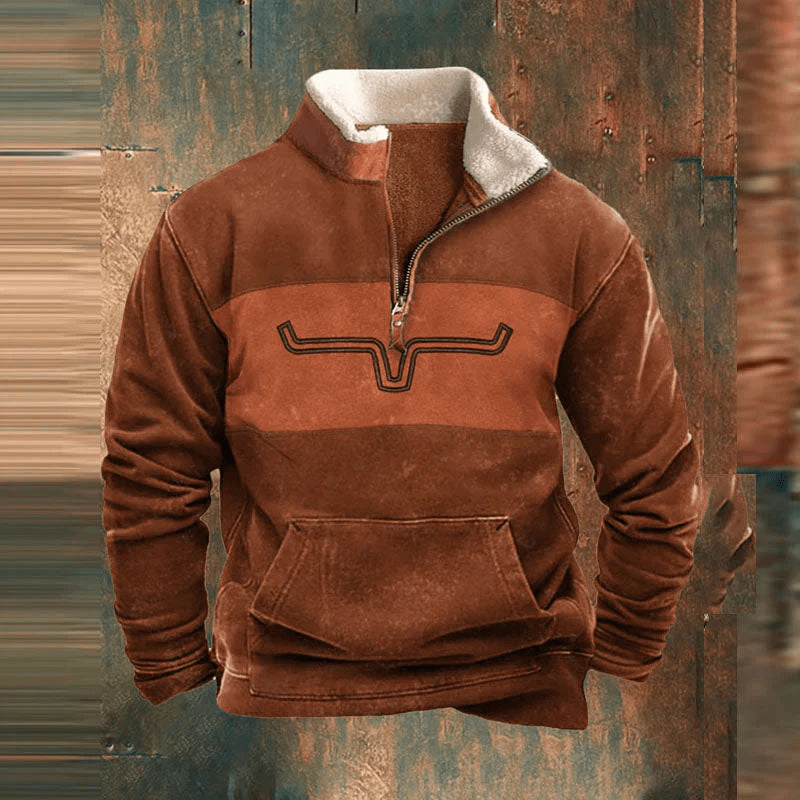 Luvo | Sweat-shirt zippé à motif pour Homme