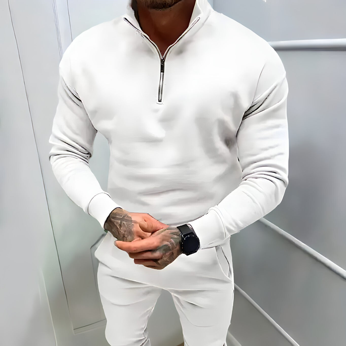 Luvo | Pull zippé ajusté pour homme