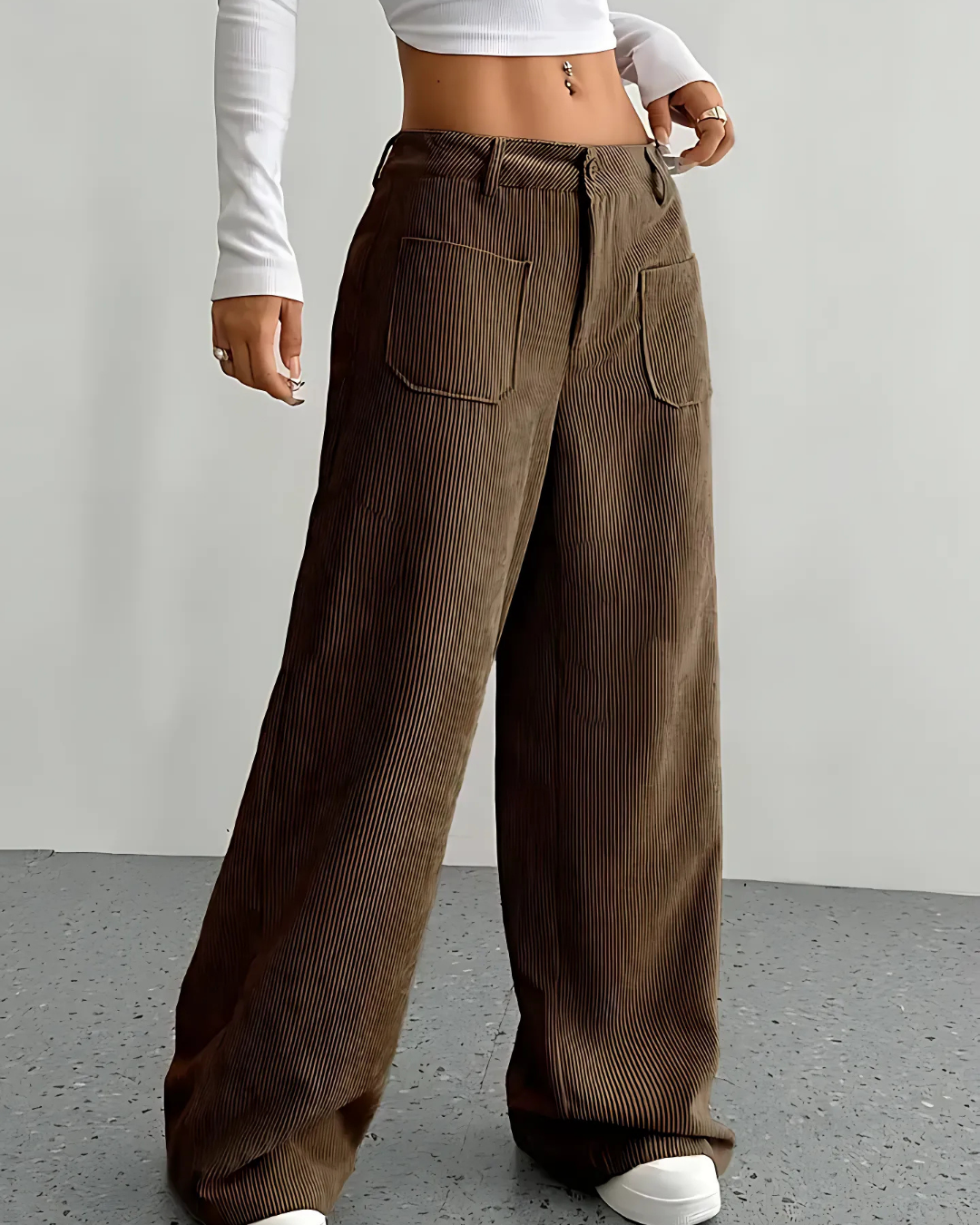 Luvo | Pantalon en velours côtelé à jambes larges pour femmes