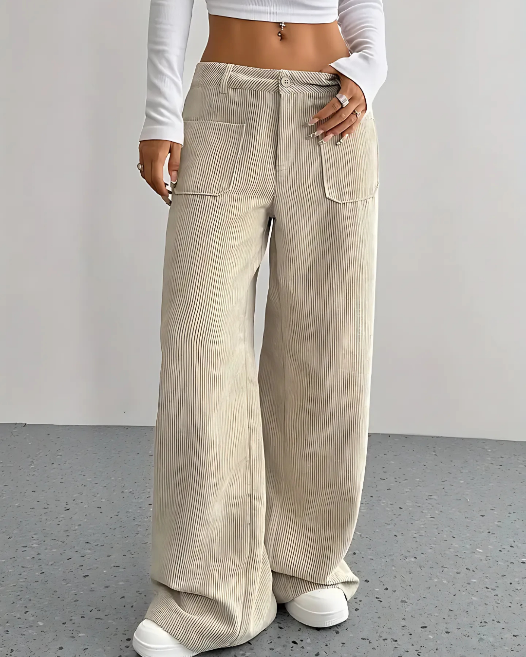 Luvo | Pantalon en velours côtelé à jambes larges pour femmes