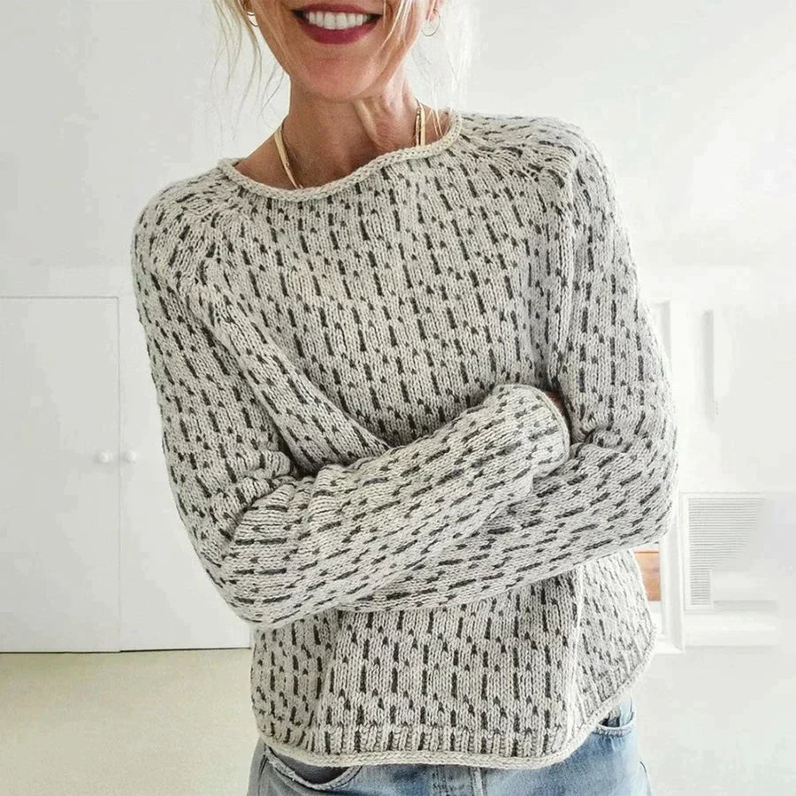 Luvo | Pull Gris Élégant pour Femme – Manches Longues