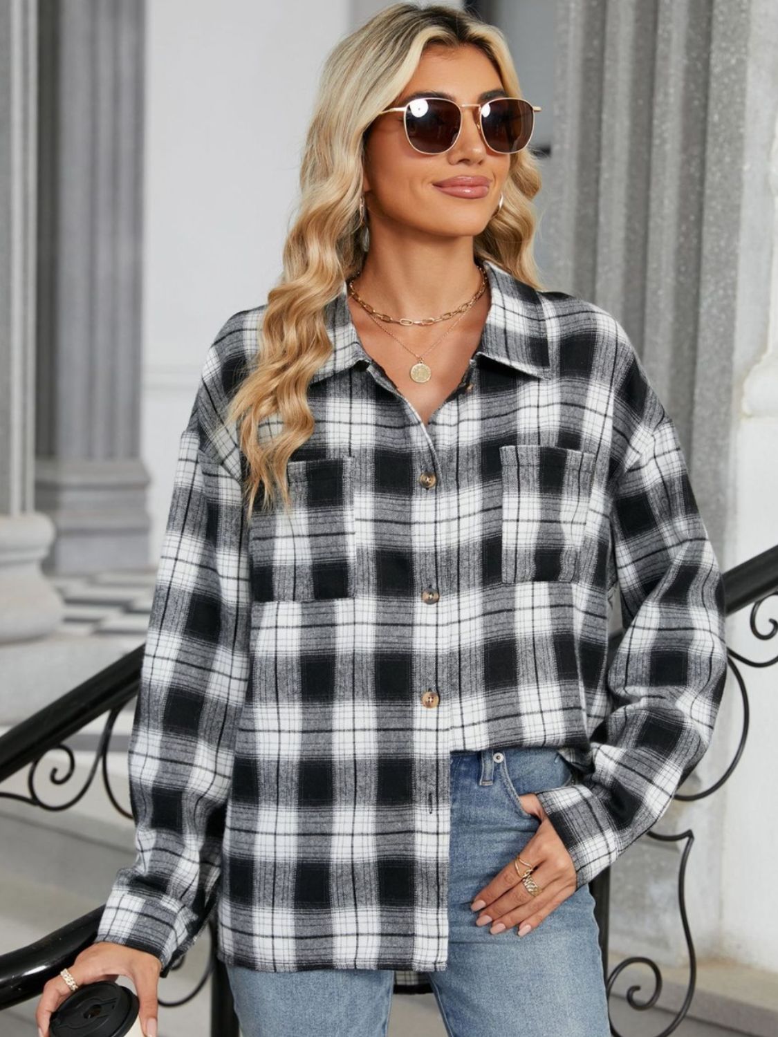 Luvo | Chemise à carreaux à manches longues pour femme
