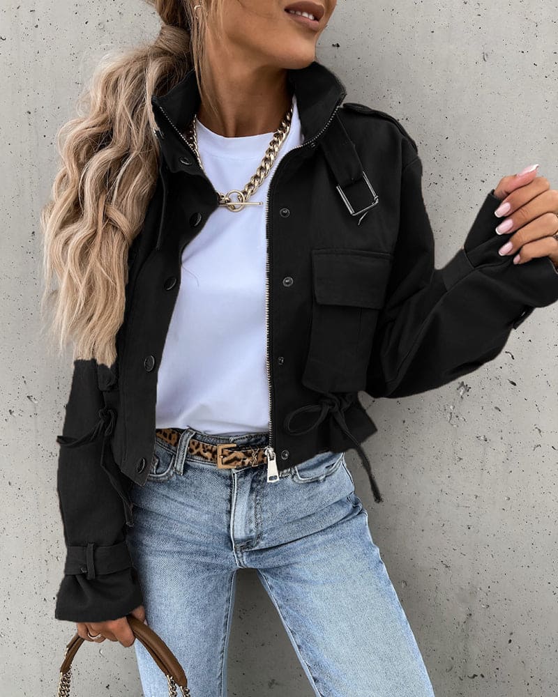 Luvo | Veste Mi-Saison Courte et Stylée pour Femme – Avec Poches