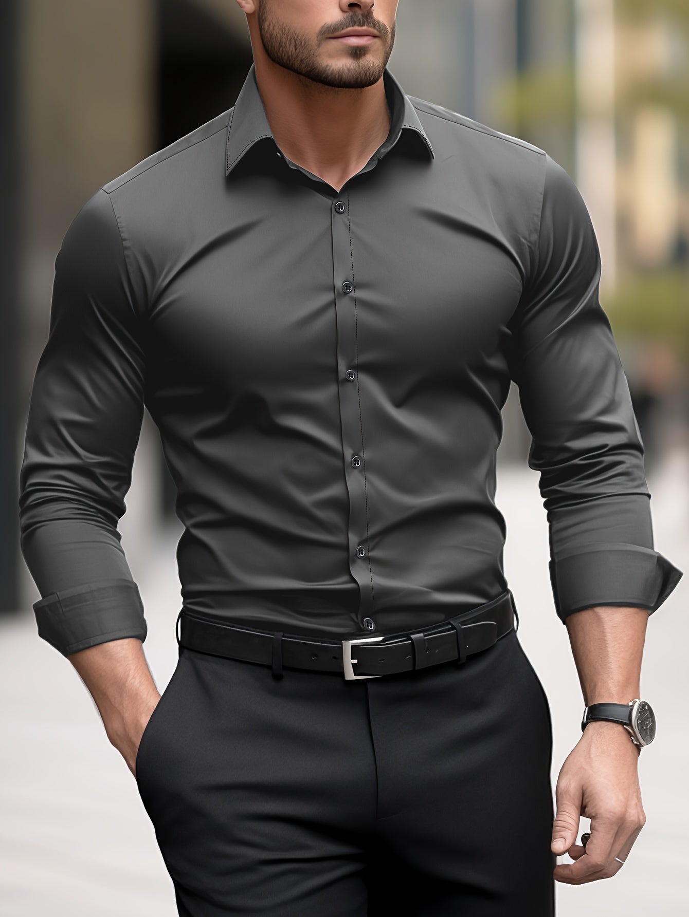 Luvo | Chemise Homme Slim Fit avec Col Revers – Moderne et Raffinée