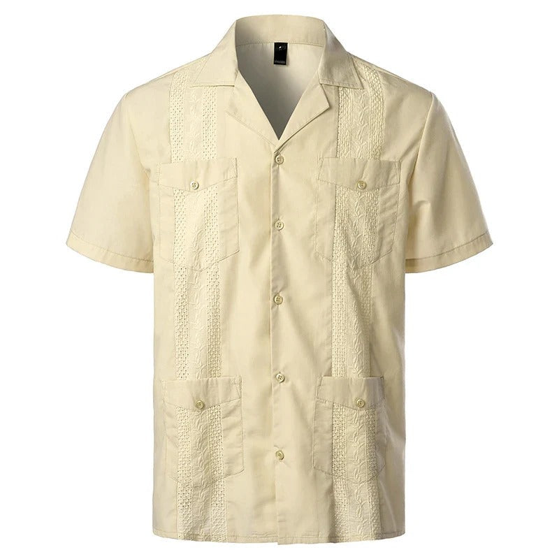 Luvo | Chemise Guayabera – Élégance Tropicale avec Broderies & Poches