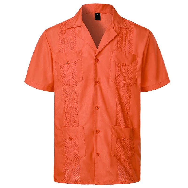 Luvo | Chemise Guayabera – Élégance Tropicale avec Broderies & Poches