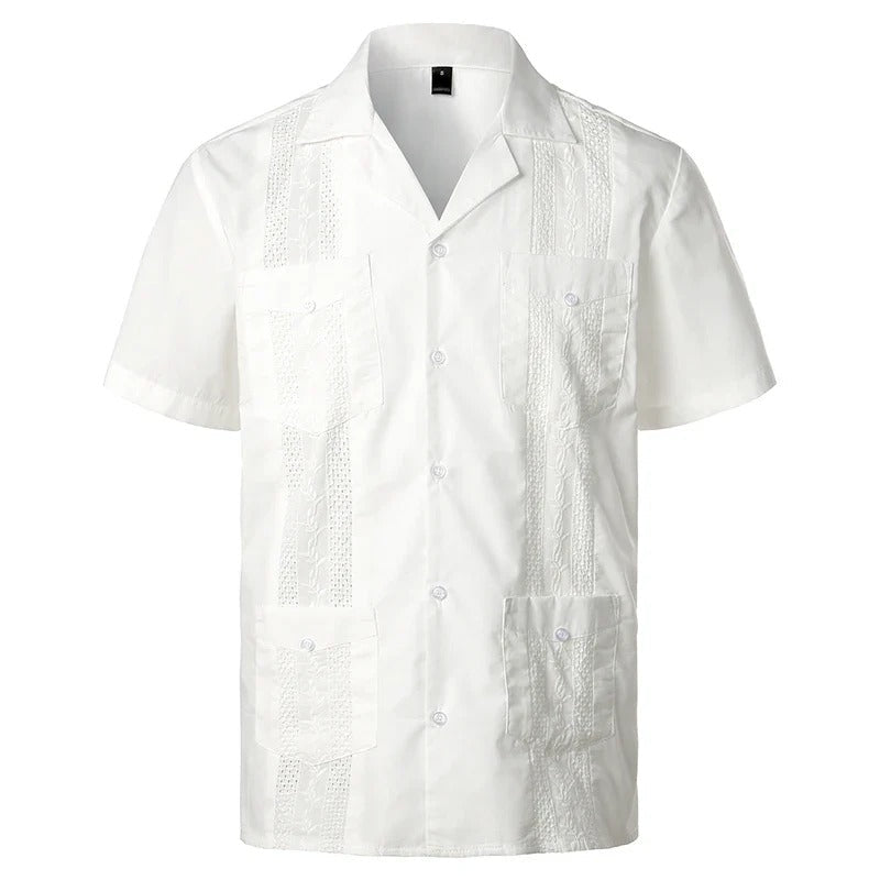 Luvo | Chemise Guayabera – Élégance Tropicale avec Broderies & Poches