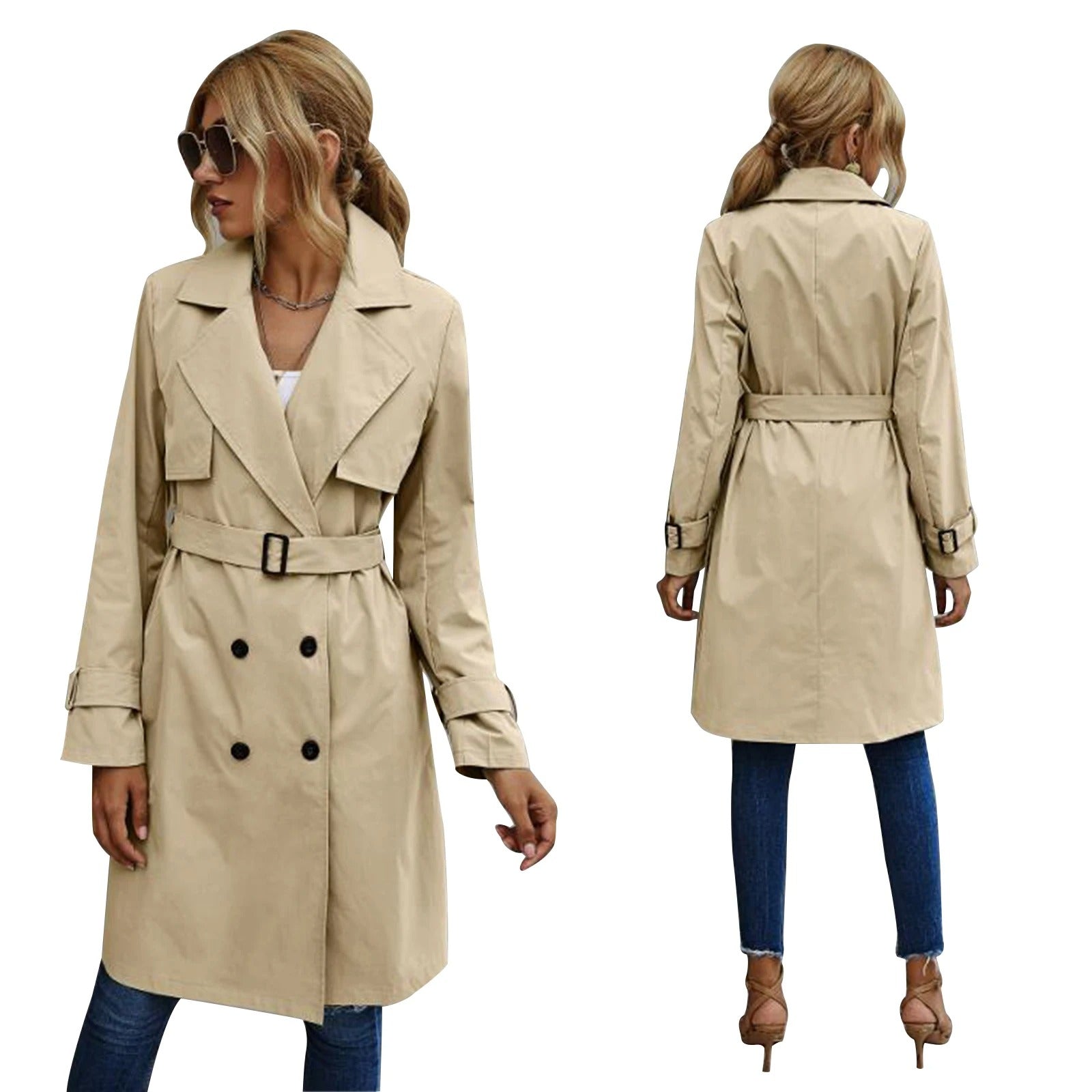 Luvo | Manteau Trench mi-long pour femme - Style décontracté