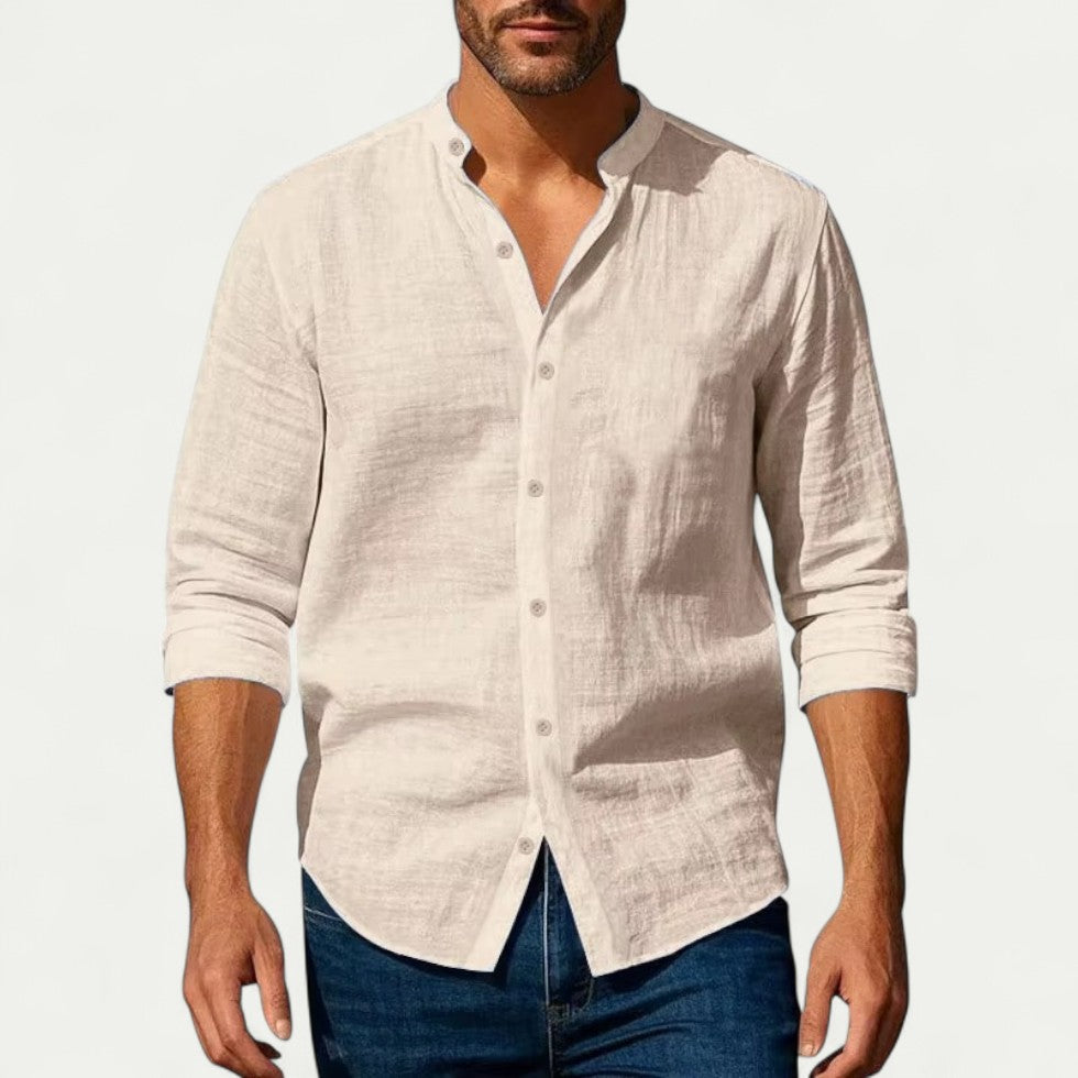 Luvo | Chemise Décontractée en Lin Mélangé à Manches Longues