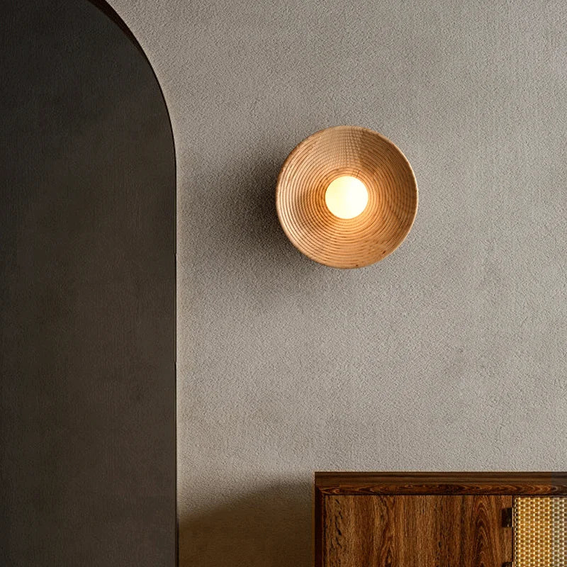 Luvo | Applique Murale Ronde en Bois – Style Scandinave