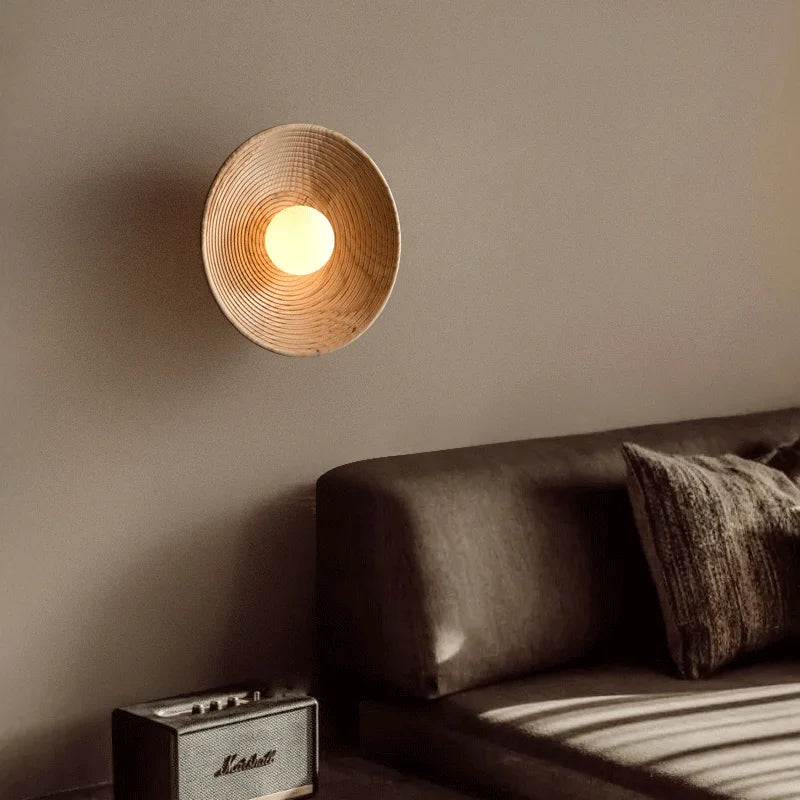 Luvo | Applique Murale Ronde en Bois – Style Scandinave