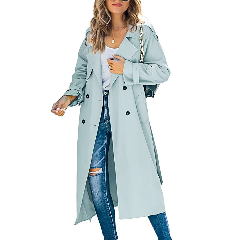 Luvo | Trenchcoat Long pour Femme – Avec Ceinture