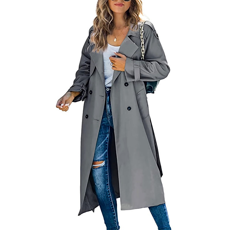 Luvo | Trenchcoat Long pour Femme – Avec Ceinture