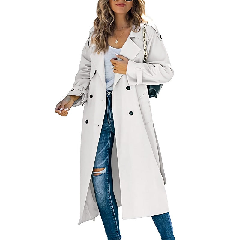 Luvo | Trenchcoat Long pour Femme – Avec Ceinture