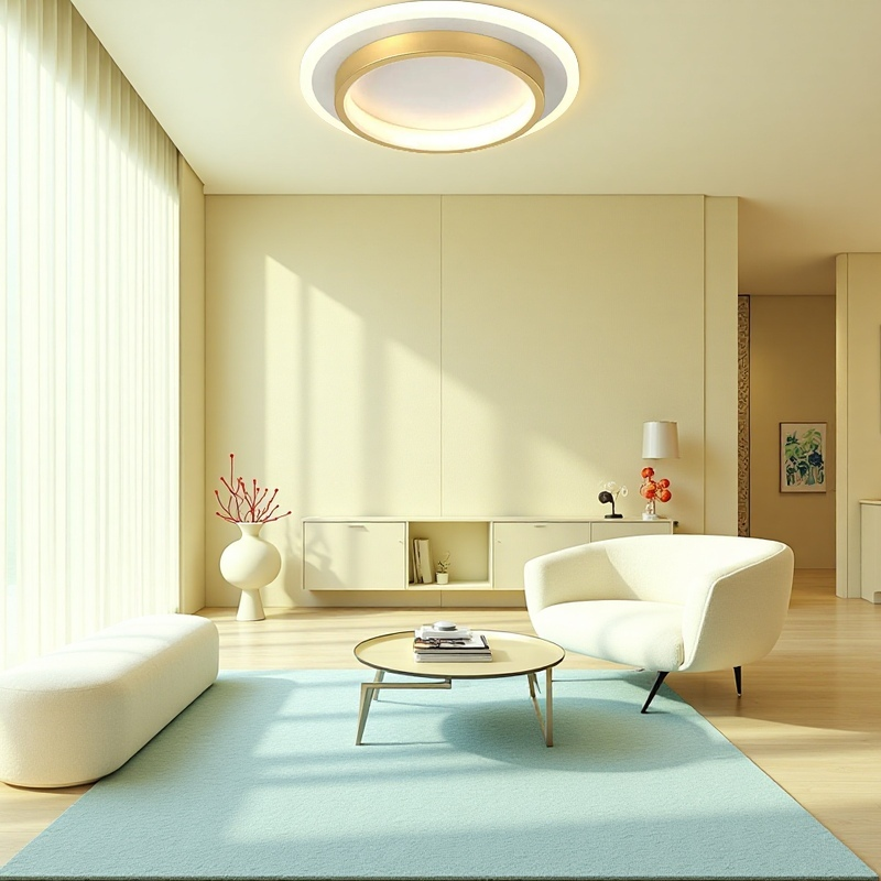 Luvo | Round Ceiling Light – Metal and Acrylic Ring Design