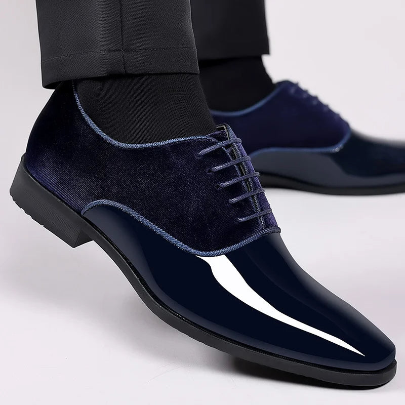 Luvo | Chaussures Vernies pour Homme – PU & Velours, Élégantes et Festives