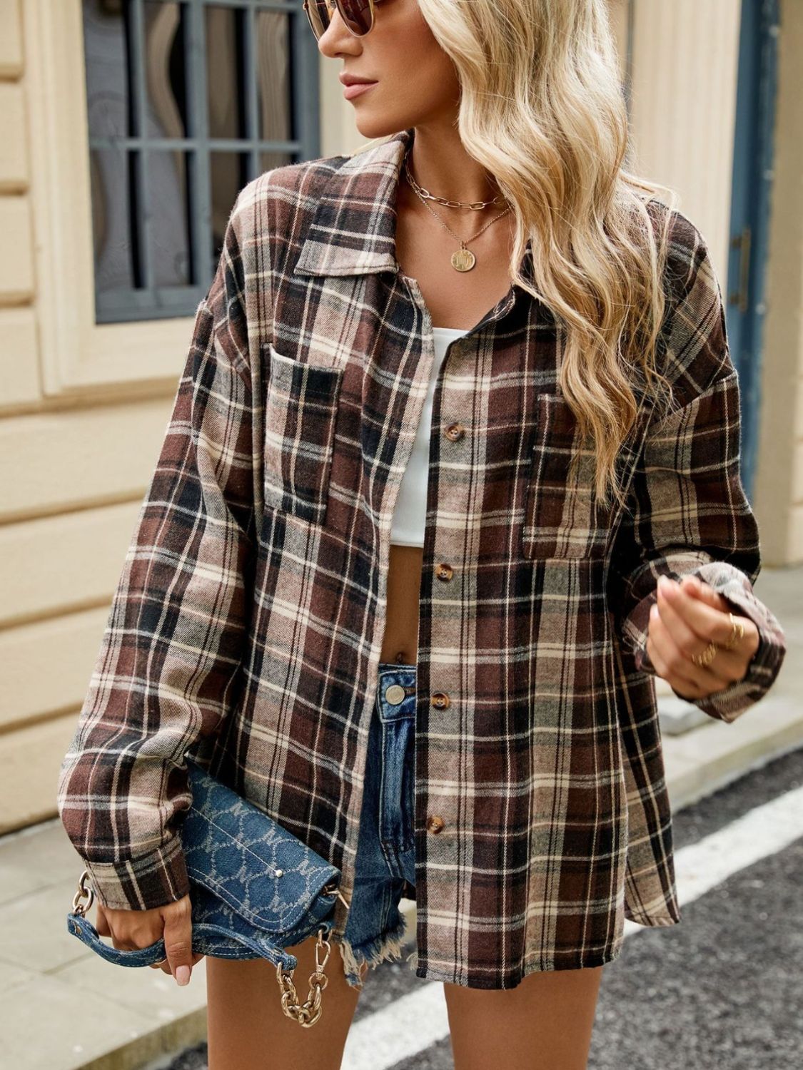 Luvo | Chemise à carreaux à manches longues pour femme