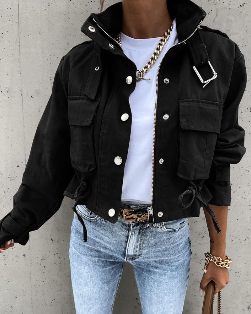 Luvo | Veste Mi-Saison Courte et Stylée pour Femme – Avec Poches