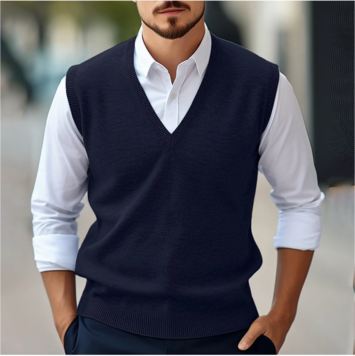 Luvo | Pull Sans Manches à Col en V – Élégant et Confortable